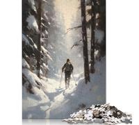 Puzzle da 500 pezzi di sciatore Winter Wonderland per adulti e ragazzi. Puzzle in legno per adulti e ragazzi. 500 pezzi (52 x 38 cm).