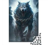 Puzzle da 500 pezzi Fenrir il mitico lupo per adulti e puzzle in legno per gli amanti dei puzzle 500 pezzi (52x38 cm)