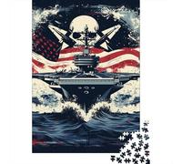 Puzzle da 500 pezzi, gioco di puzzle in legno con portaerei, gioco educativo, sfida giocattolo come regalo di Natale, 500 pezzi (52x38 cm)