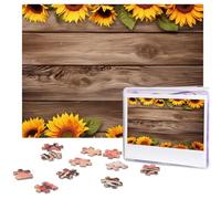 Puzzle da 500 pezzi girasoli in legno puzzle con immagini personalizzate per adulti puzzle fotografici puzzle in legno regalo classico puzzle per famiglia, matrimonio, compleanno, San Valentino