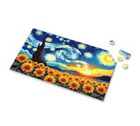Puzzle da 500 pezzi girasoli sotto il vorticoso cielo stellato immagine puzzle spot it gioco per bambini giochi per bambini 8-12 (500 pezzi)