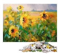 Puzzle da 500 pezzi Girasoli sul fiume Puzzle per puzzle in legno Il miglior regalo per adulti Regali di Natale Regali di compleanno 500 pezzi (52x38 cm)
