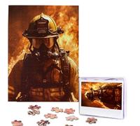 Puzzle da 500 pezzi Immagine in legno personalizzata da foto Puzzle personalizzato da immagini Pompiere Vigile del fuoco Puzzle di fiamma per adulti Famiglia Compleanno Natale San Valentino Regali