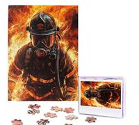 Puzzle da 500 pezzi Immagine in legno personalizzata da foto Puzzle personalizzato da immagini Pompiere Vigile del fuoco Puzzle di fiamma per adulti Famiglia Compleanno Natale San Valentino Regali