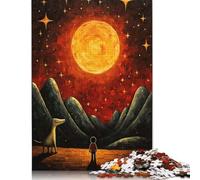 Puzzle da 500 pezzi "Io e il mio dinosauro" per adulti e puzzle in legno per gli amanti dei puzzle, 500 pezzi (52x38 cm)