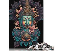 Puzzle da 500 pezzi "Lotus Bliss Buddha", per adulti e puzzle in legno, giochi educativi per bambini, 500 pezzi (52x38 cm)