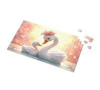 Puzzle da 500 pezzi Love In The Water: A Swan Family'S Heartcommovente Scene Picture Puzzle Board Puzzle Board 500 pezzi Puzzle per adulti (1000 pezzi)