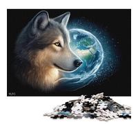 Puzzle da 500 pezzi "Lupo e Armonia della Terra" per adulti e adolescenti, puzzle in legno, puzzle sostenibili per adulti | Giochi 500 pezzi (52x38 cm)