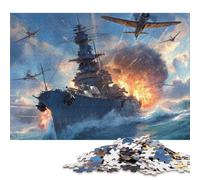 Puzzle da 500 pezzi "Nave da guerra sotto attacco" per adulti e adolescenti, regalo di Halloween per adolescenti, uomo e donna, 500 pezzi (52x38 cm)