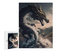 Puzzle da 500 pezzi, per adolescenti, Black Dragon Rising Puzzles per adulti, gioco di pensiero, allenamento della memoria, interazione genitore-figlio, 500 pezzi