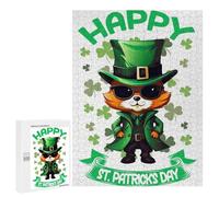 Puzzle da 500 pezzi per adolescenti Fox Saint Patricks Day Puzzle per adulti Hands-on Gioco da parete impegnativo da risolvere, 500 pezzi