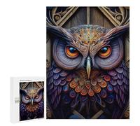 Puzzle da 500 pezzi, per adolescenti, ornamenti a forma di gufo, 1 puzzle, per adulti, giochi di relax, un'opera d'arte per compleanno, Natale, 500 pezzi