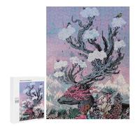 Puzzle da 500 pezzi per adolescenti Whimsical Deer Amidst Cloudy Mountainscape Puzzle per giochi di relax Promuovere la memoria intera famiglia 500 pezzi