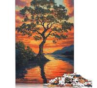 Puzzle da 500 pezzi per adulti Albero al tramonto in autunno Puzzle in legno Puzzle decompressivo Giocattolo educativo intellettuale Ottimi regali (52x38 cm)