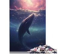 Puzzle da 500 pezzi per adulti, balena nella Via Lattea, puzzle per bambini, puzzle in legno, giocattoli per l'intrattenimento della famiglia, 500 pezzi (52x38 cm)