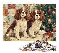 Puzzle da 500 pezzi per adulti Cavalier King Charles Spaniel - 2 puzzle per adulti e puzzle in legno, decorazioni per la casa, regali per le vacanze (52x38 cm)