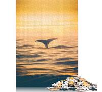 Puzzle da 500 pezzi per adulti Coda di balena nel mare Puzzle per adulti e puzzle in legno Decorazione per la casa Regali per le feste 500 pezzi (52x38 cm)