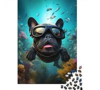 Puzzle da 500 pezzi per adulti con cuccioli che nuotano e puzzle in legno, gioco educativo per famiglie, 500 pezzi (52x38 cm)