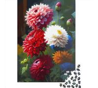 Puzzle da 500 pezzi per adulti con dipinti floreali, puzzle in legno, il miglior regalo per amici e familiari, 500 pezzi (52x38 cm)