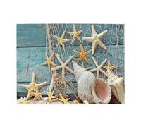 Puzzle da 500 pezzi per adulti con stelle marine e conchiglie sulla spiaggia, puzzle in legno per adulti e anziani
