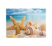 Puzzle da 500 pezzi per adulti con stelle marine e conchiglie sulla spiaggia - Puzzle in legno per adulti e anziani