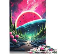 Puzzle da 500 pezzi per adulti con tema universo, anguria e luna. Difficoltà: rafforza i rapporti tra i membri della famiglia. 500 pezzi (52x38 cm).