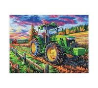 Puzzle Da 500 Pezzi Per Adulti Countryside Green Tractor 500 PCS 52×38cm Taglio Di Precisione Incastro Perfetto Senza Sbavature Perfetto Per Legame Genitori-Figli Gioco Interattivo