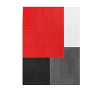 Puzzle da 500 pezzi per adulti, famiglie, gioco di puzzle per tutti, puzzle impegnativi,Blocco geometrico rosso grigio nero e bianco