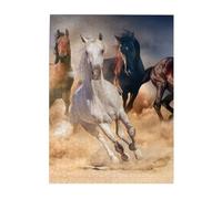 Puzzle da 500 pezzi per adulti, famiglie, gioco di puzzle per tutti, puzzle impegnativi,Cavallo selvaggio che corre contro la tempesta di sabbia
