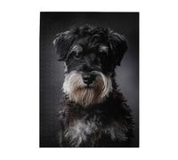 Puzzle da 500 pezzi per adulti, famiglie, gioco di puzzle per tutti, puzzle impegnativi,Ritratto di Schnauzer grigio scuro