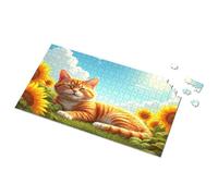 Puzzle da 500 pezzi per adulti gatto rilassante in un campo di girasoli puzzle immagine Eurographics puzzle 1000 pezzi regali di Pasqua (300 pezzi)