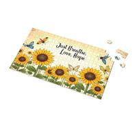 Puzzle da 500 pezzi per adulti girasoli e farfalle: Just Breathe, Love, Hope Picture Puzzle Eurographics 1000 pezzi regali di Pasqua (500PCS)