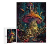Puzzle da 500 pezzi per adulti Mystical Mushroom Forest-4 puzzle decorazione da parete, ma divertente e umoristico, regalo di compleanno unico, 500 pezzi