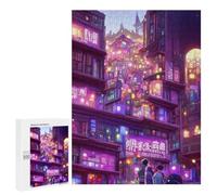 Puzzle da 500 pezzi, per adulti, Neon Cityscape Vibrant Nightscape per adolescenti, puzzle, giocattoli, decorazione da parete, analisi e logica, regali di Natale e compleanno, 500 pezzi