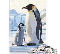 Puzzle da 500 pezzi per adulti, puzzle della famiglia dei pinguini imperatore, puzzle in legno per adulti, puzzle difficili e impegnativi, 500 pezzi (52x38 cm)