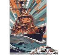 Puzzle da 500 pezzi per adulti, puzzle di battaglia navale, puzzle in legno di alta qualità, giocattolo per il tempo libero, decorazione per la casa, regalo artistico, 500 pezzi (52x38 cm)