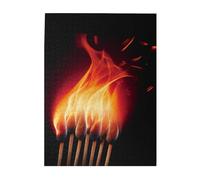 Puzzle da 500 pezzi per adulti puzzle impegnativi per serate di gioco Puzzle in legno personalizzati per fiamme familiari fiammiferi puzzle immagine dimensioni finite 51,8 x 38,1 cm