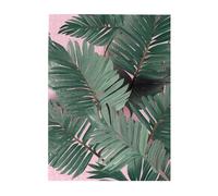 Puzzle da 500 pezzi per adulti puzzle impegnativi per serate di gioco Puzzle in legno personalizzati personalizzati per famiglia foglie di palma verde rosa foto puzzle finito dimensioni 51,8 x 38,1 cm