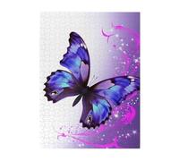 Puzzle da 500 pezzi per adulti puzzle impegnativi per serate di gioco puzzle in legno personalizzati puzzle in legno personalizzati per famiglia viola farfalla foto puzzle dimensioni finito 51,8 x
