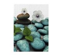 Puzzle da 500 pezzi per adulti puzzle impegnativi per serate di gioco puzzle in legno personalizzati per famiglia ciottoli fiori zen puzzle immagine finito dimensioni 51,8 x 38,1 cm