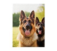 Puzzle da 500 pezzi per adulti puzzle impegnativi per serate di gioco puzzle in legno personalizzati per famiglia felice pastore tedesco foto puzzle dimensioni finiti 51,8 x 38,1 cm