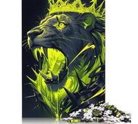 Puzzle da 500 pezzi per adulti, puzzle quadrati digitali de Il Re Leone, per adulti e adolescenti, puzzle in legno, decorazioni artistiche per la casa, 500 pezzi (52x38 cm)