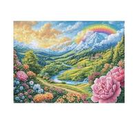 Puzzle Da 500 Pezzi Per Adulti Rainbow Cottage Spring Garden 500 PCS 52×38cm Stampa Vivida Non Sbiadita Arte Da Parete Incorniciabile Ideale Per Soggiorno Camera Da Letto Regalo