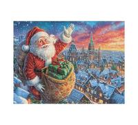 Puzzle Da 500 Pezzi Per Adulti Santa Claus Christmas Snowy 52×38cm Adatto Ai Bambini Ottimo Per Interazione Genitori-Figli Migliora Concentrazione Dei Bambini