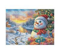 Puzzle Da 500 Pezzi Per Adulti Snowman Christmas Snowy 52×38cm Puzzle Professionale Per Appassionati Qualità Premium Incastro Perfetto Senza Sbavature