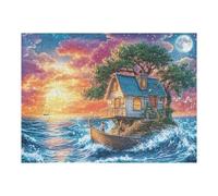 Puzzle Da 500 Pezzi Per Adulti Tropical Island Hut 52×38cm Adatto Ai Bambini Ottimo Per Interazione Genitori-Figli Migliora Concentrazione Dei Bambini