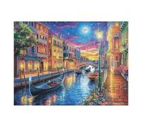 Puzzle Da 500 Pezzi Per Adulti Venice Canal Town Landscape 52×38cm Motivo Artistico Ideale Per Amanti Dell'Arte Decorazione Murale Opera D'Arte Collezionabile