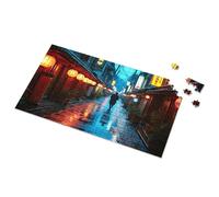Puzzle da 500 pezzi per adulti vicolo bagnato dalla pioggia con lanterne e sagome puzzle da 500 pezzi per adulti puzzle (1000 pezzi)
