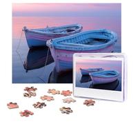 Puzzle da 500 pezzi personalizzati con barca all'alba, puzzle impegnativo immagine con borsa portaoggetti, puzzle fotografico per adulti per matrimoni (52 x 38 cm)