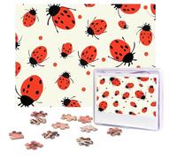 Puzzle da 500 pezzi personalizzati con coccinelle, puzzle infinito maculato, immagine impegnativa, con borsa portaoggetti, puzzle fotografico per adulti per matrimoni (52 x 38 cm)